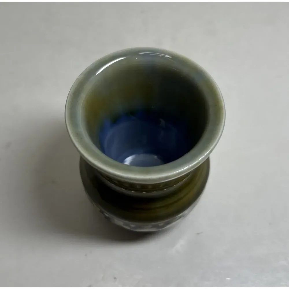 Wade Irish Porcelain Toothpick Holder, Shot Glass, Green Blue Clovers Ireland